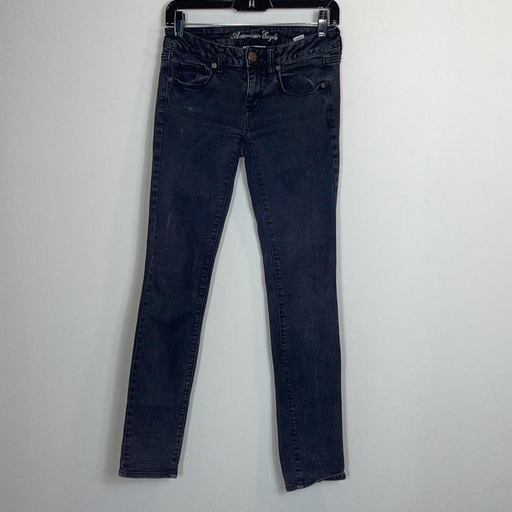 American Eagle Outfitters black stretch skinny jeans women size 4